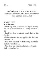 Chủ Đề 5 du lịch tỉnh sơn la