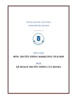 Tiểu Luận -Truyền Thông Marketing Tích Hợp -  Đề Tài - Kế Hoạch Truyền Thông Của Honda