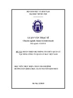 Luận văn thạc sĩ Quản trị kinh doanh: Hoàn thiện Hệ thống tổ chức Quản lý tại Tổng công ty Quản lý bay Việt nam