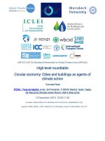 UNFCCC COP 25, MARRAKECH PARTNERSHIP FOR GLOBAL CLIMATE ACTION (MPGCA) HIGH-LEVEL ROUNDTABLE CIRCULAR ECONOMY: CITIES AND BUILDINGS AS AGENTS OF CLIMATE ACTION