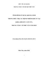tình hình sử dụng kháng sinh trong điều trị các bệnh nhiễm khuẩn tại khoa hồi sức cấp cứu trung tâm y tế phú tân năm 2023