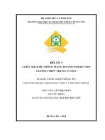 TRIỂN KHAI HỆ THỐNG MẠNG DOANH NGHIỆP CHO TRƯỜNG THPT TRƯNG VƯƠNG