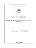 Chuyên đề thực tập: Nâng cao hiệu quả sử dụng vốn tại Công ty Xi măng Hải Phòng