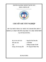 Chuyên đề tốt nghiệp: Các nhân tố ảnh hưởng đến ý định lựa chọn trường đại học của học sinh THPT tại Thành phố Hải Dương