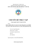 Chuyên đề thực tập: Hoàn thiện công tác quản lý quy hoạch và cấp phép xây dựng trên địa bàn Quận Tây Hồ, Thành Phố Hà Nội