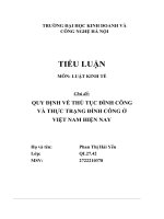 tiểu luận luật kinh tế quy định về thủ tục đình công và thực trạng đình công ở việt nam hiện nay