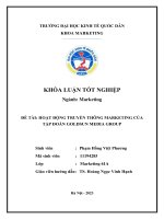 Khóa luận tốt nghiệp: Hoạt động truyền thông marketing của tập đoàn Goldsun Media Group
