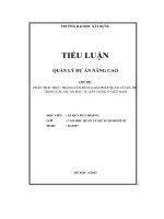 tiểu luận quản lý dự án nâng cao phân tích thực trạng vận dụng giải pháp quản lý giá trị trong các dự án đầu tư xây dựng ở việt nam