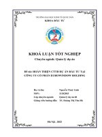 Khóa luận tốt nghiệp: Hoàn thiện CTTĐ dự án đầu tư tại công ty cổ phần EuroWindow Holding