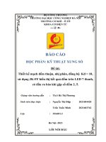 Thiết kế mạch đếm thuận, nhị phân, đồng bộ  Kđ = 10, sử dụng JK-FF hiển thị kết quả đếm trên LED 7 thanh, có đầu ra báo khi gặp số đếm 2, 5.