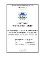 Chuyên đề thực tập tốt nghiệp: Nghiên cứu các yếu tố ảnh hưởng đến sự hài lòng của bệnh nhân về chất lượng dịch vụ của Bệnh viện Đa khoa tỉnh Phú Thọ