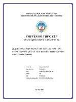 Chuyên đề thực tập: Đánh giá thực trạng và đề xuất giải pháp tăng cường công tác quản lý và sử dụng đất tại huyện Nông Cống, tỉnh Thanh Hóa