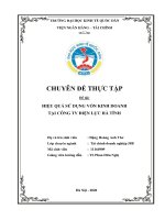 Chuyên đề thực tập: Nâng cao hiệu quả sử dụng vốn kinh doanh tại công ty điện lực Hà Tĩnh