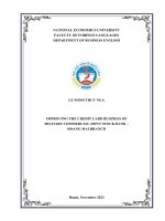 Chuyên đề tốt nghiệp: Improving the credit card business of military commercial joint stock bank – hoang mai branch