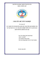 Chuyên đề tốt nghiệp: Các nhân tố ảnh hưởng đến mức độ công bố thông tin tự nguyện của các doanh nghiệp niêm yết tại sở giao dịch chứng khoán Hà Nội