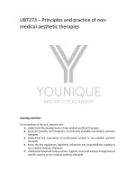 UBT273 – PRINCIPLES AND PRACTICE OF NON- MEDICAL AESTHETIC THERAPIES