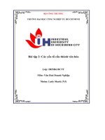 bài tập 2 các yếu tố cấu thành văn hóa