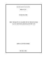 Khóa luận tốt nghiệp: Thực thi quyền tác giả đối với tác phẩm âm nhạc tại các nhà hàng, khách sạn ở Việt Nam