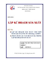 Tiểu luận lập kế hoạch sản xuất  công nghệ may