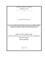 Khóa luận tốt nghiệp: Legal on compensation for damage to successful person in violations on human health, from practice test of people''s courts of Vinh city, Nghe An province