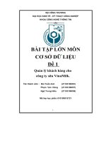 bài tập lớn môn cơ sở dữ liệu quản lý khách hàng cho công ty sữa vinamilk