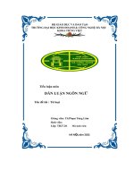 tiểu luận môn dẫn luận ngôn ngữ đề tài từ loại