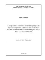 Luận án tiến sĩ hóa học: Xác định đồng thời một số chất hoạt động bề mặt mang điện tích âm trong mẫu nước bằng phương pháp điện di mao quản kết hợp làm giàu trên vật liệu nhôm oxit