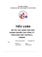 đề tài xây dựng văn hóadoanh nghiệp cho công tytnhh bản việt coffee cinema