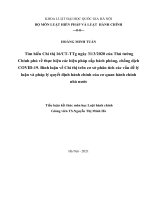 Tìm hiểu Chỉ thị 16/CT-TTg ngày 31/3/2020 của Thủ tướng Chính phủ về thực hiện các biện pháp cấp bách phòng, chống dịch
COVID-19. Bình luận về Chỉ thị trên cơ sở phân tích các vấn đề lý luận và pháp lý quyết định hành chính của cơ quan hành chính nhà nướ