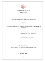 Báo cáo nghiên cứu khoa học: Văn hóa pháp luật thời phòng chống COVID19