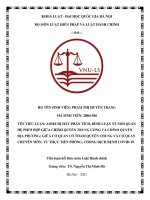 Tiểu luận: Anh/chị hãy phân tích, bình luận về mối quan hệ phối hợp giữa chính quyền trung ương và chính quyền địa phương; giữa cơ quan có thẩm quyền chung và cơ quan chuyên môn, từ thực tiễn phòng, chống dịch bệnh covid-19