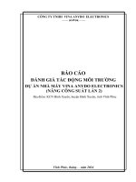 báo cáo đánh giá tác động môi trường dự án nhà máy vina anydo electronics nâng công suất lần 2