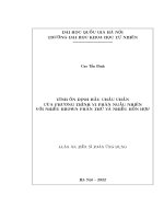 Luận án tiến sĩ toán ứng dụng: Tính ổn định hầu chắc chắn của phương trình vi phân ngẫu nhiên với nhiễu Brown phân thứ và nhiễu hỗn hợp
