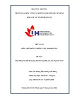 tiểu luận hoạt động xã hội để quảng bá thương hiệu của tây nguyên food