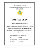 hồi quy mô hình lượng cầu thịt bòđầu người qb kgngười theo giá thịt bò pb nghìn đồngkh và thu nhập bình quân đầu người y triệu đồng