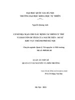 Luận án tiến sĩ quản lý tài nguyên và môi trường: Cơ sở địa mạo cho xác định các điểm cư trú và bảo tồn di tích của người tiền - sơ sử khu vực thành phố Hà Nội