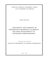 Luận án tiến sĩ toán ứng dụng: Tính giải được và tính ổn định của phương trình vi sai phân địa số với nhiễu ngẫu nhiên.