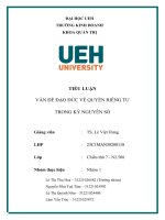 tiểu luận vấn đề đạo đức về quyền riêng tư trong kỷ nguyên số