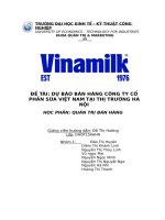 đề tài dự báo bán hàng công ty cổ phần sữa việt nam tại thị trường hà nội học phần quản trị bán hàng