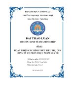 bài thảo luận kinh tế doanh nghiệp hoàn thiện các hình thức tiêu thụ của công ty cổ phần thực phẩm sữa th