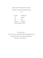 Tiểu luận: Các yêu cầu của việc soạn thảo văn bản pháp luật