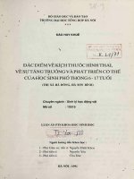 Luận án phó tiến sĩ sinh học: Đặc điểm về kích thước và hình thức, về sự tăng trưởng và phát triển cơ thể của học sinh phổ thông 6-17 tuổi
