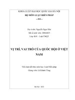 Tiểu luận: Vị trí, vai trò của Quốc hội ở Việt Nam