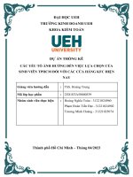 dự án thống kê các yếu tố ảnh hưởng đến việc lựa chọn của sinh viên tphcm đối với các cửa hàng kfc hiện nay