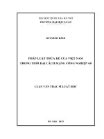 Luận văn thạc sĩ luật học: Pháp luật thừa kế của Việt Nam trong thời đại cách mạng công nghiệp 4.0