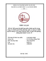 Tiểu luận: Mối quan hệ phối hợp giữa chính quyền trung ương và chính quyền địa phương; giữa cơ quan có thẩm quyền chung và cơ quan chuyên môn và thực tiễn phòng, chống dịch bệnh Covid -19