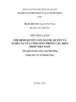Tiểu luận: Chế định quyền con người, quyền và nghĩa vụ của công dân trong các hiến pháp Việt Nam
