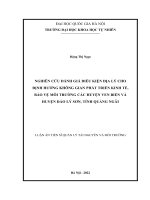 Luận án tiến sĩ quản lý tài nguyên và môi trường: Nghiên cứu đánh giá điều kiện địa lý cho định hướng không gian phát triển kinh tế và bảo vệ môi trường các huyện ven biển và huyện đảo Lý Sơn, tỉnh Quảng Ngãi