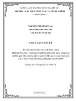 Tiểu luận: Phân tích, bình luận về mối quan hệ phối hợp giữa chính quyền trung ương và chính quyền địa phương; giữa cơ quan có thẩm quyền chung và cơ quan chuyên môn, từ thực tiễn phòng, chống dịch bệnh Covid-19
