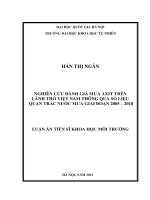Luận án tiến sĩ khoa học môi trường: Nghiên cứu đánh giá mưa axit trên lãnh thổ Việt Nam thông qua số liệu quan trắc nước mưa giai đoạn 2005-2018